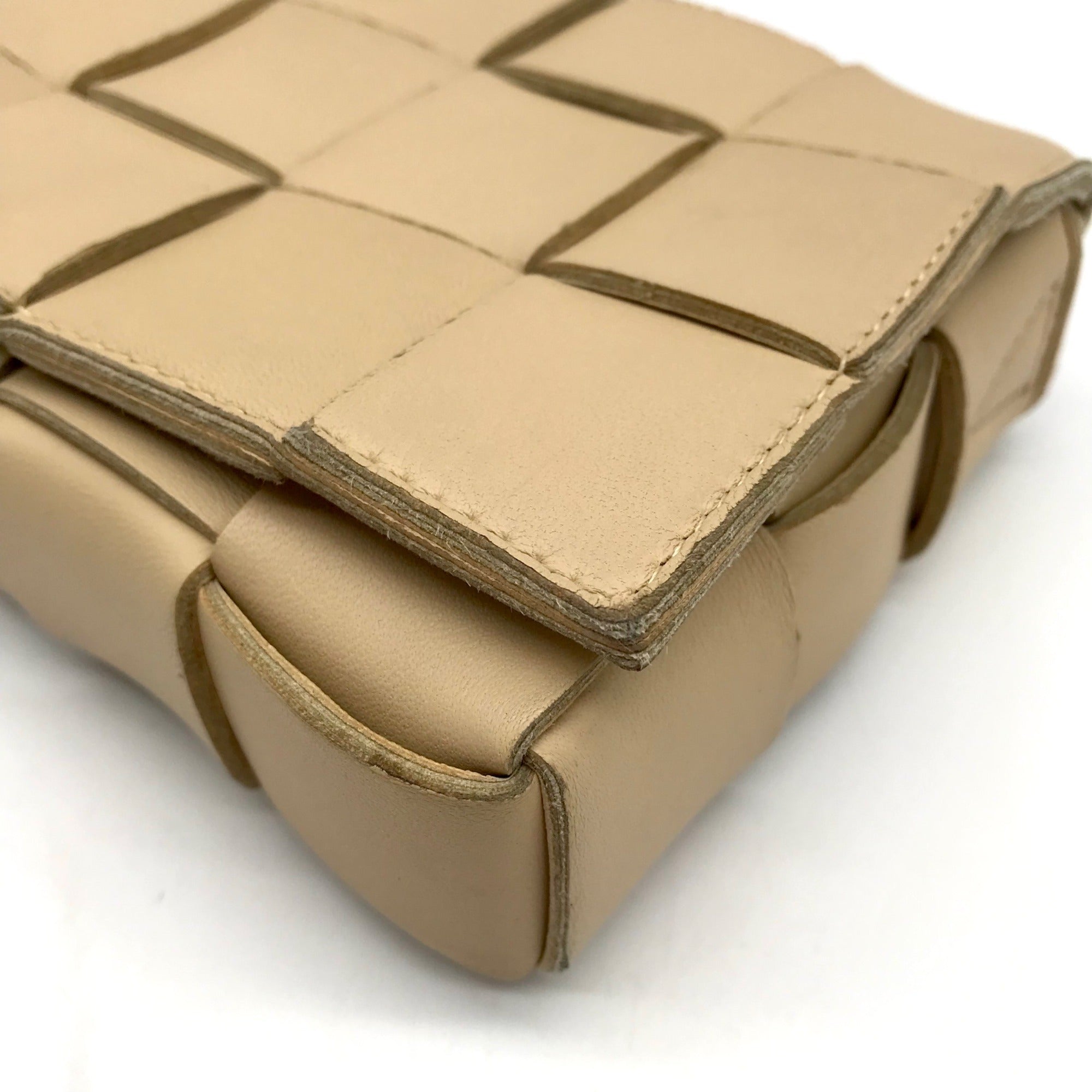 Bottega Veneta Neutral Leather Padded Cassette Crossbody Bag