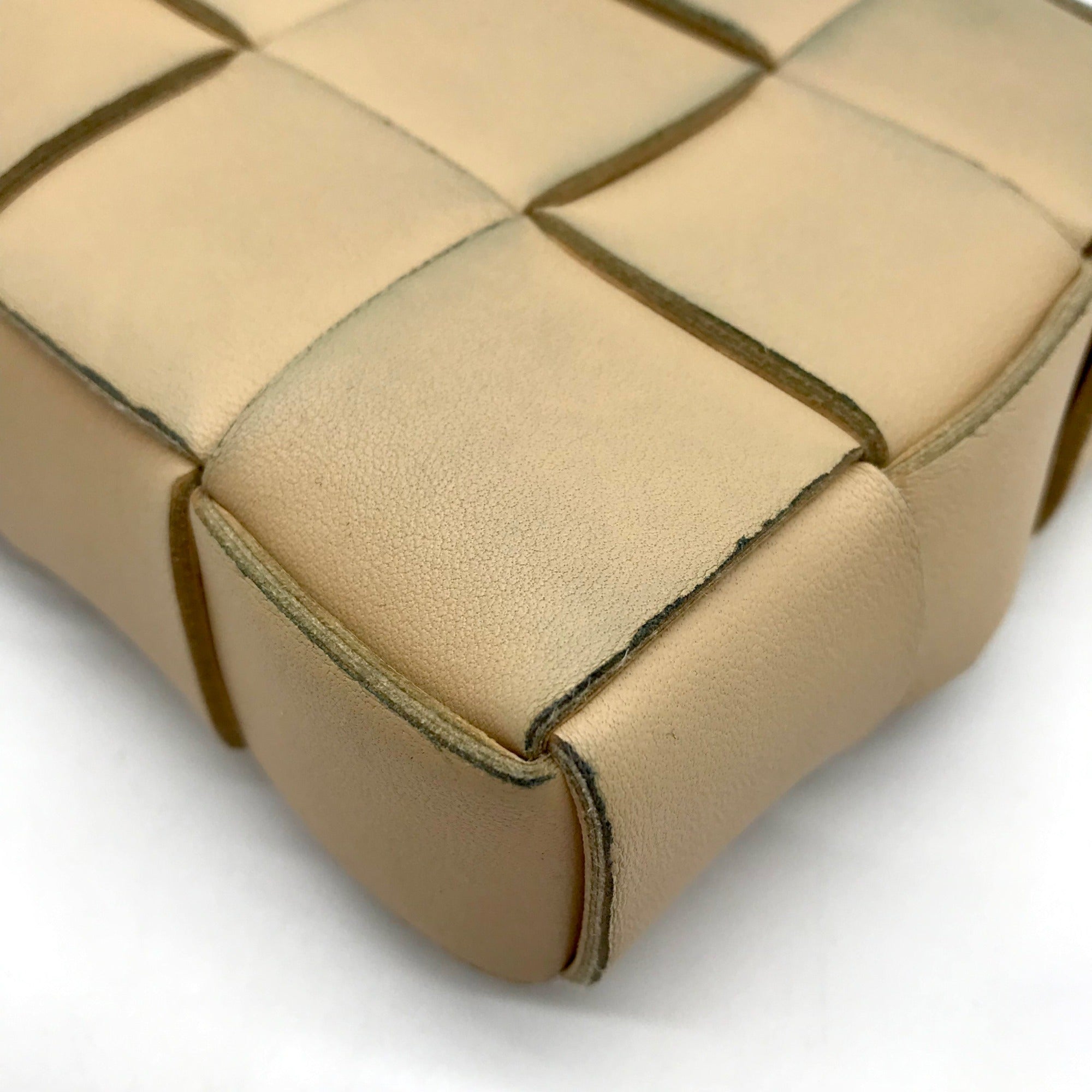 Bottega Veneta Neutral Leather Padded Cassette Crossbody Bag