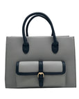 Like Dreams Navy Veda Two-Tone Buckle Medium Satchel Bag