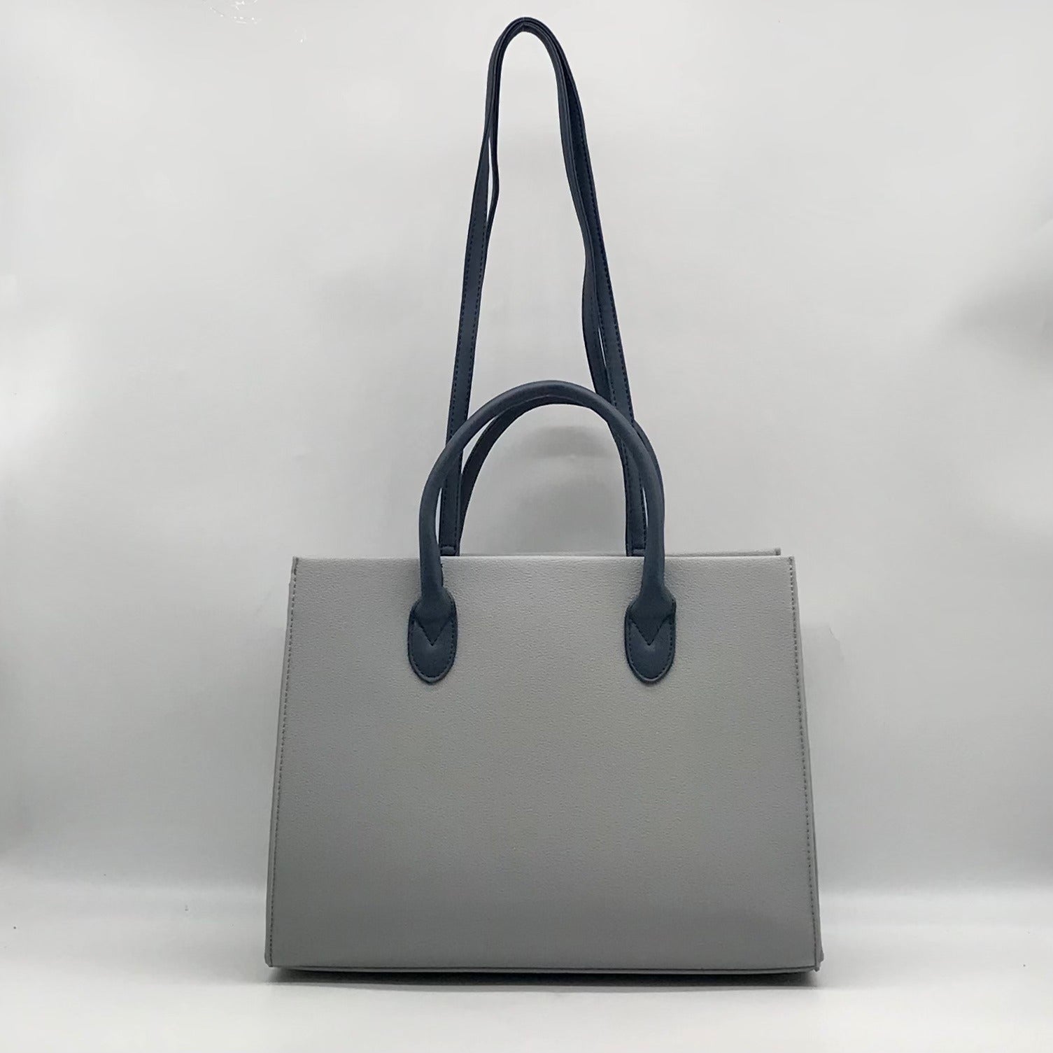 Like Dreams Navy Veda Two-Tone Buckle Medium Satchel Bag