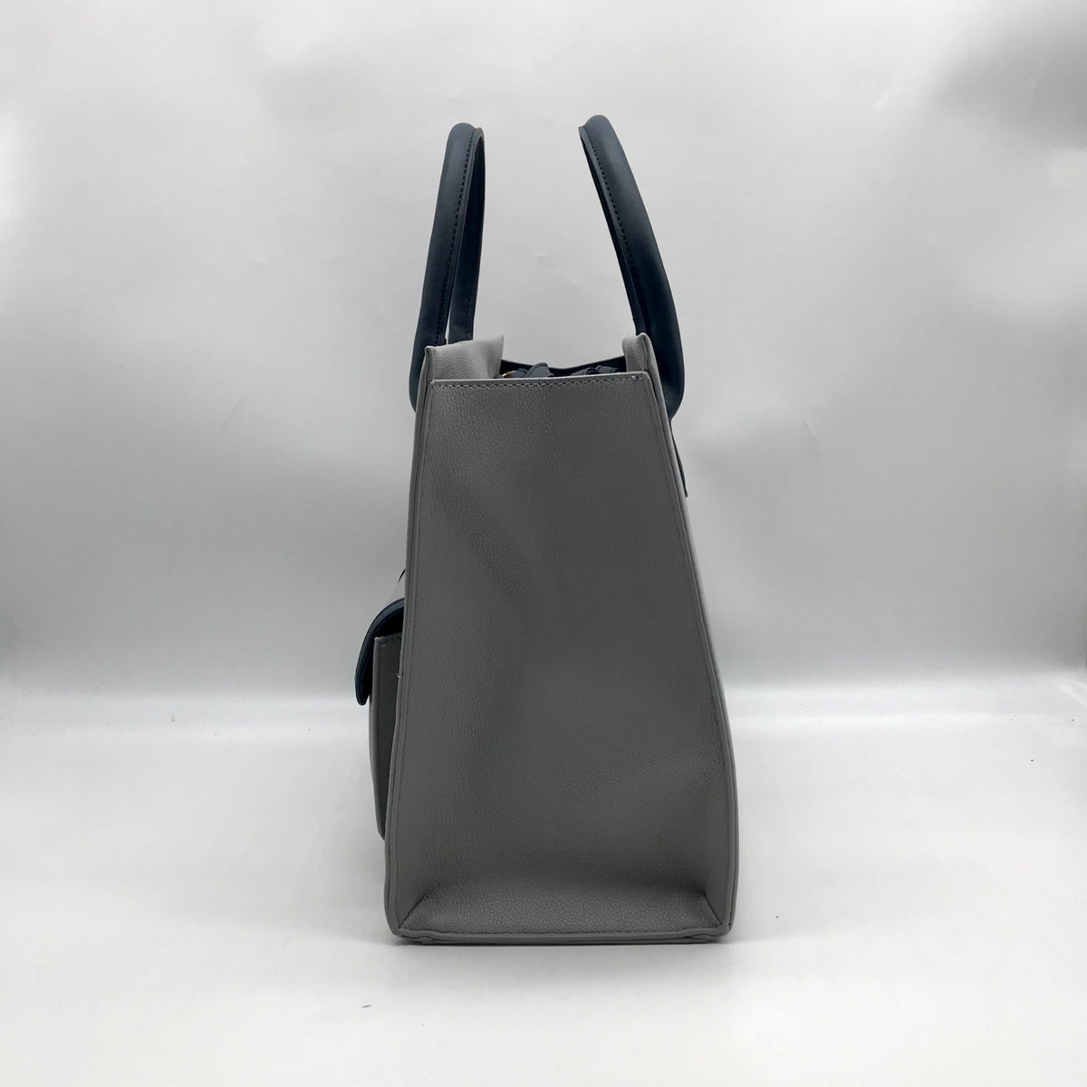 Like Dreams Navy Veda Two-Tone Buckle Medium Satchel Bag