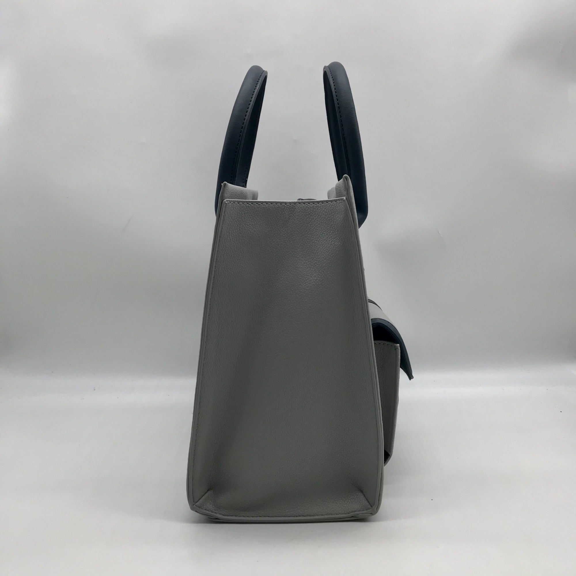 Like Dreams Navy Veda Two-Tone Buckle Medium Satchel Bag