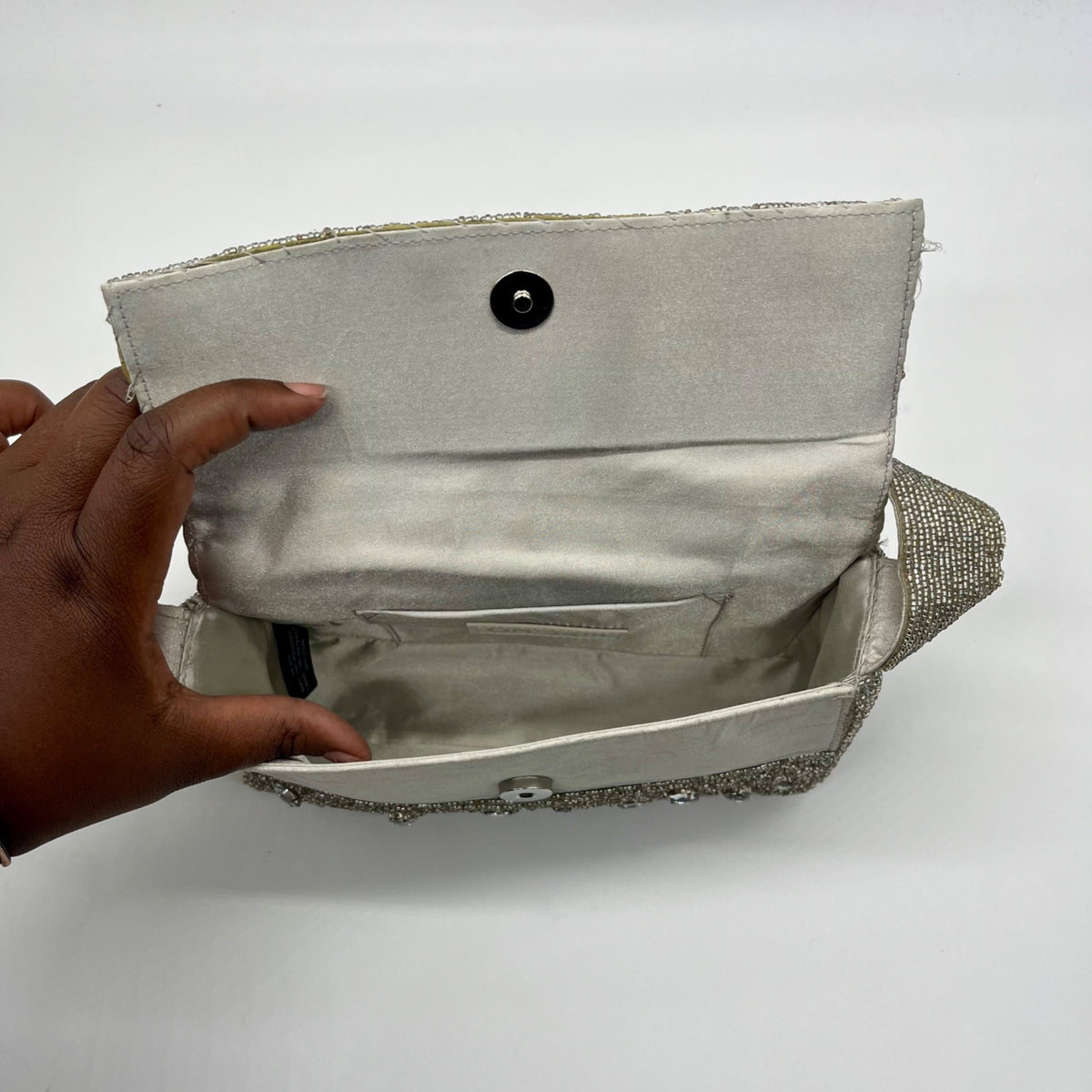 On 34th Silver Beaded Tote Bag
