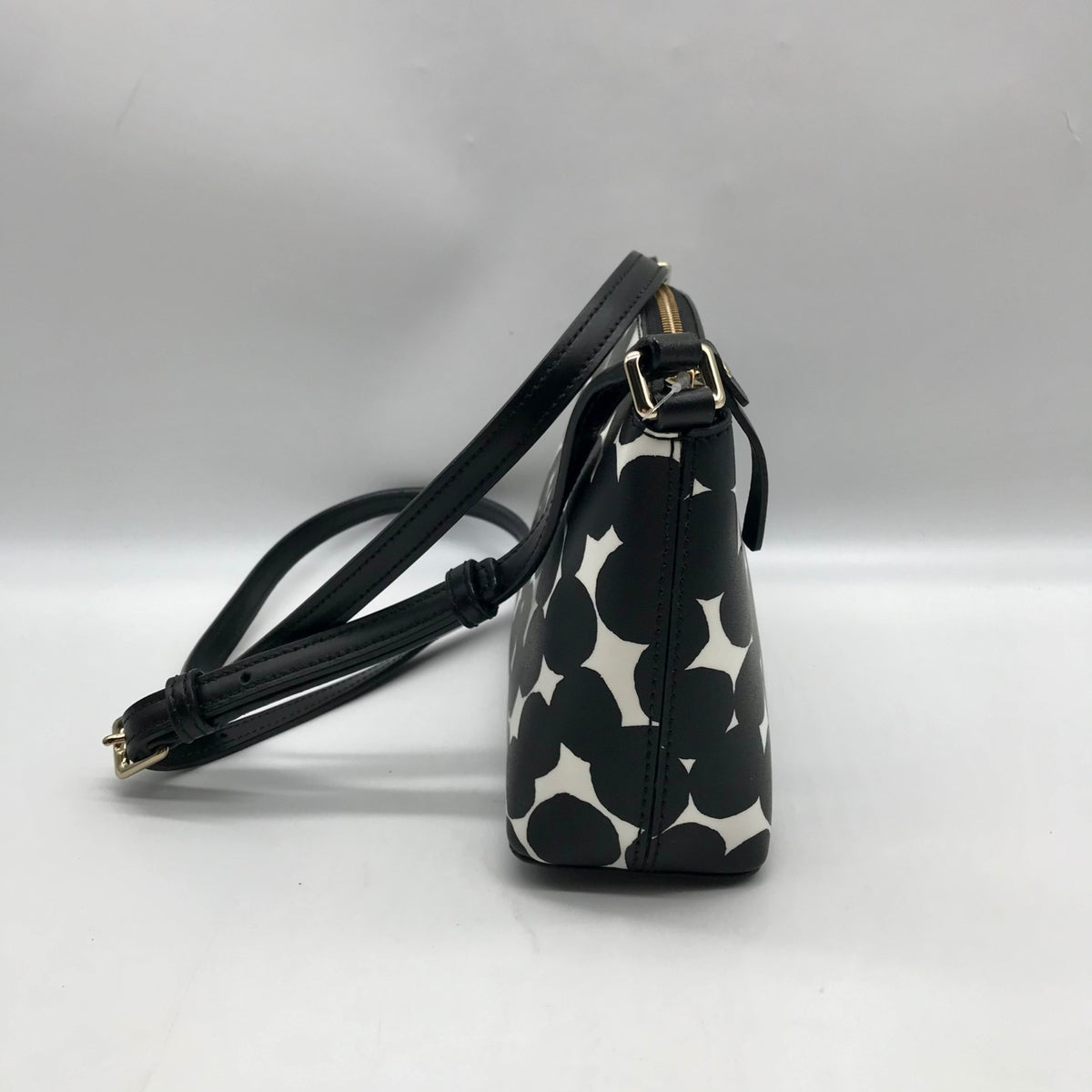 Kate Spade Black/Cream Leather Millie Grove Street Splodge Dot Crossbody