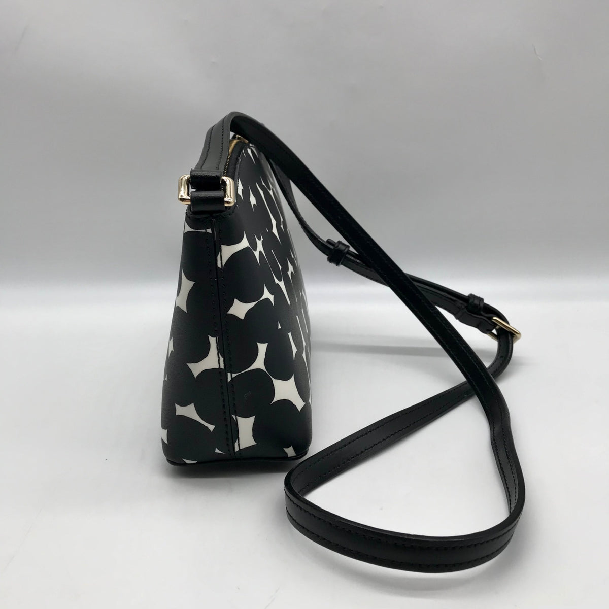 Kate Spade Black/Cream Leather Millie Grove Street Splodge Dot Crossbody