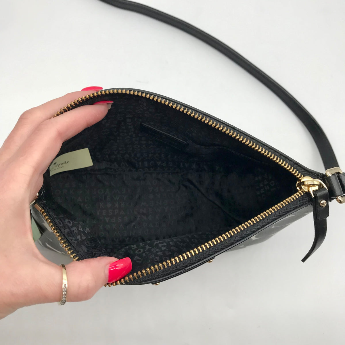 Kate Spade Black/Cream Leather Millie Grove Street Splodge Dot Crossbody
