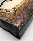 Marc Jacobs Black Snake Embossed Leather Grind Shopper Tote Bag