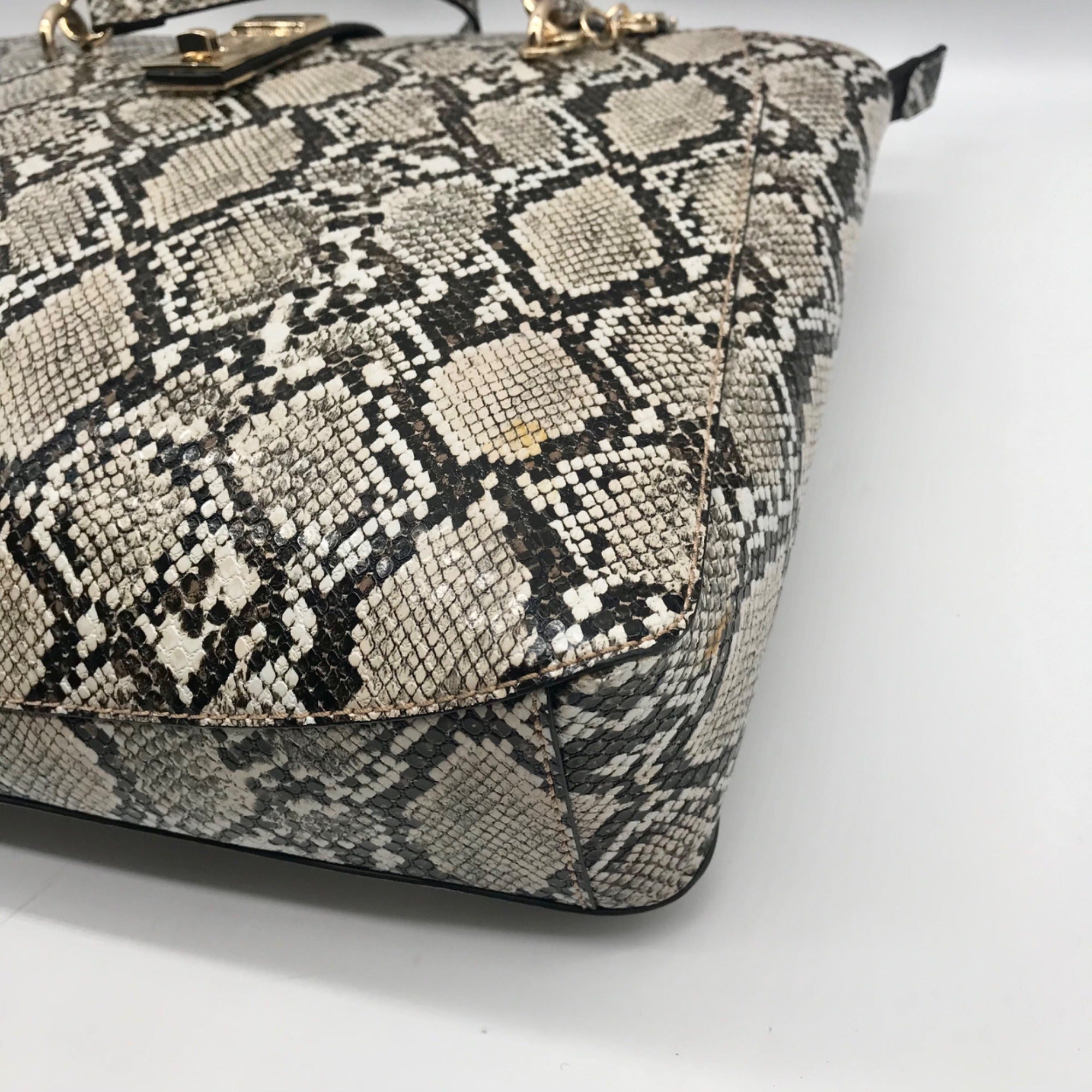 Guess Snakeskin Faux Leather Salinge Tote Bag