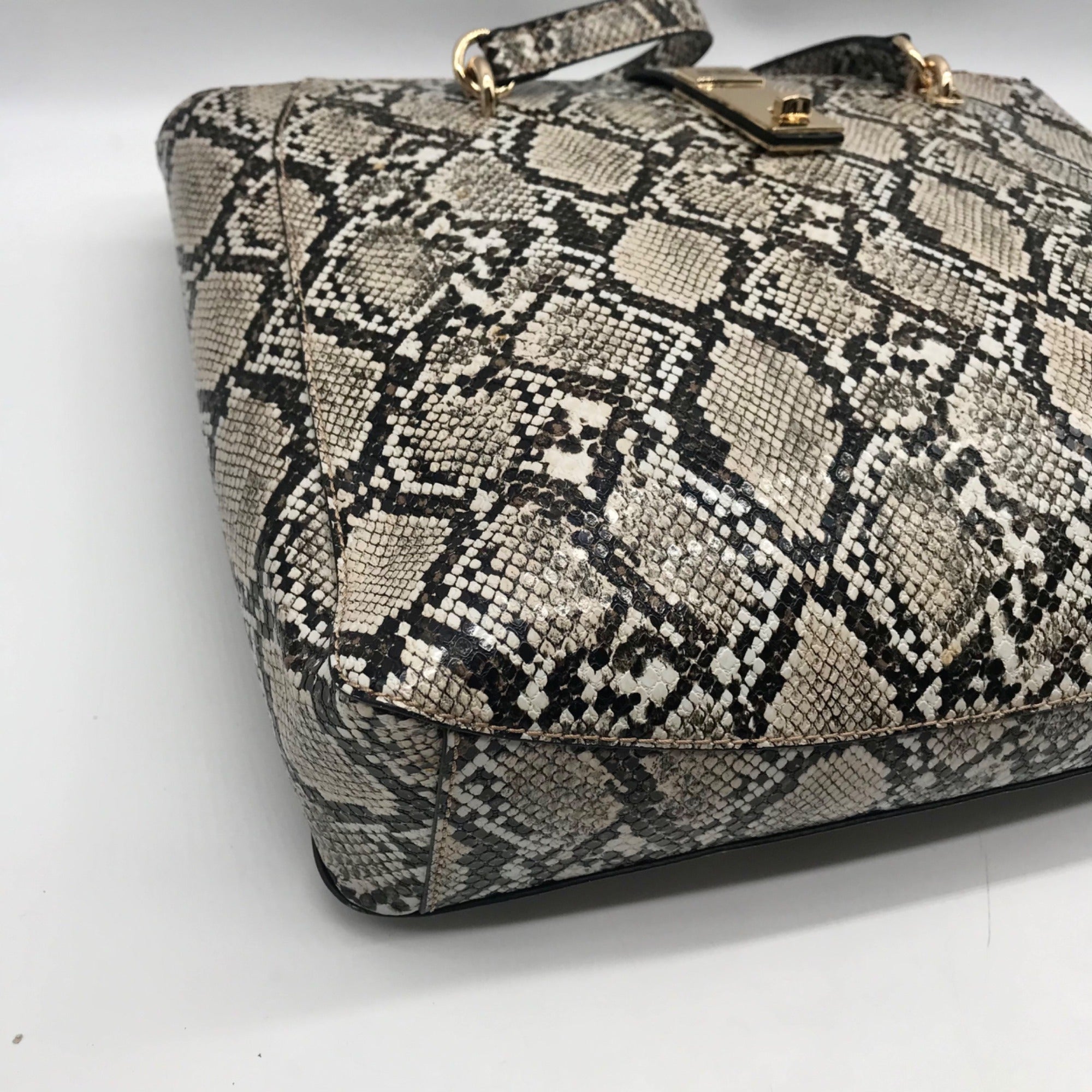 Guess Snakeskin Faux Leather Salinge Tote Bag