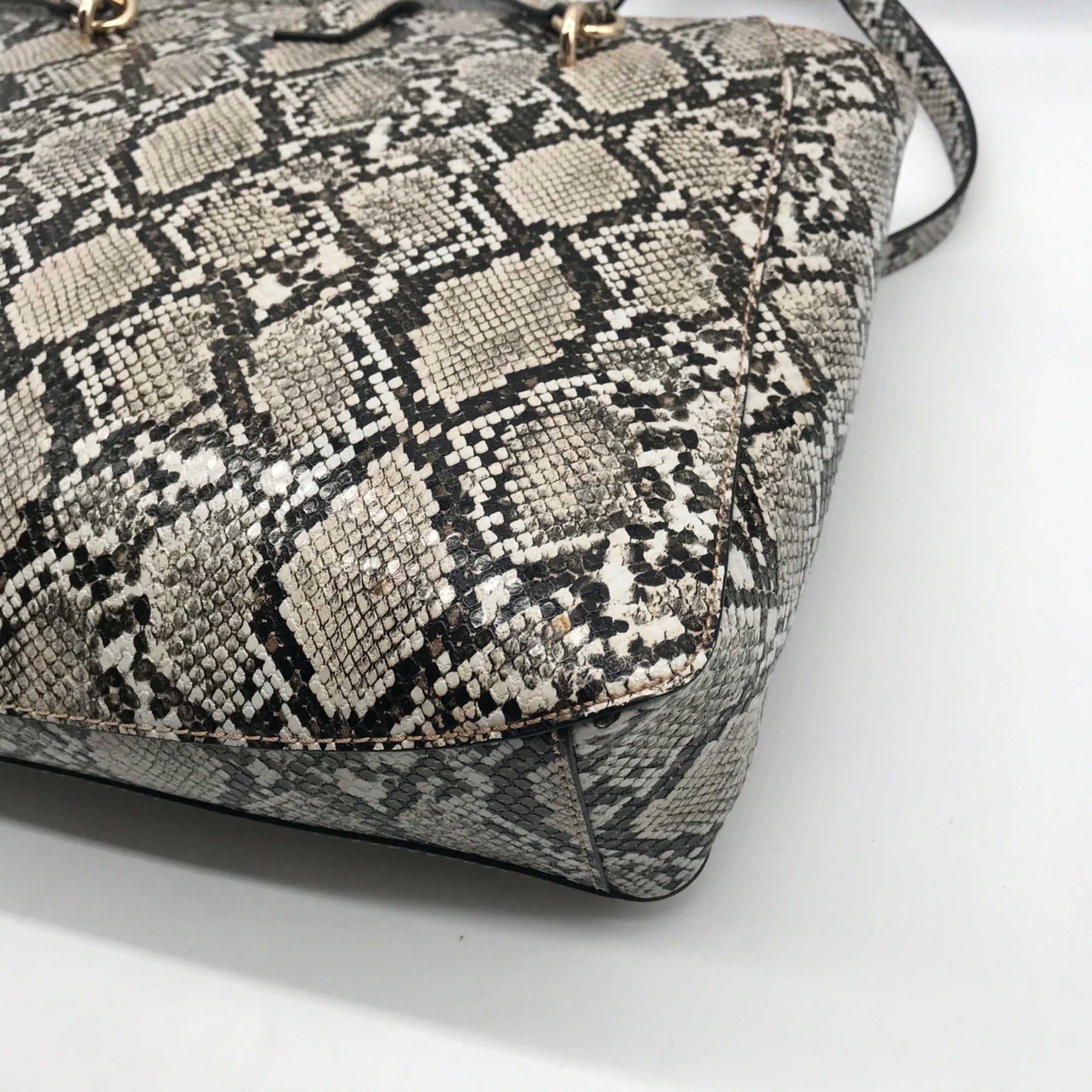 Guess Snakeskin Faux Leather Salinge Tote Bag