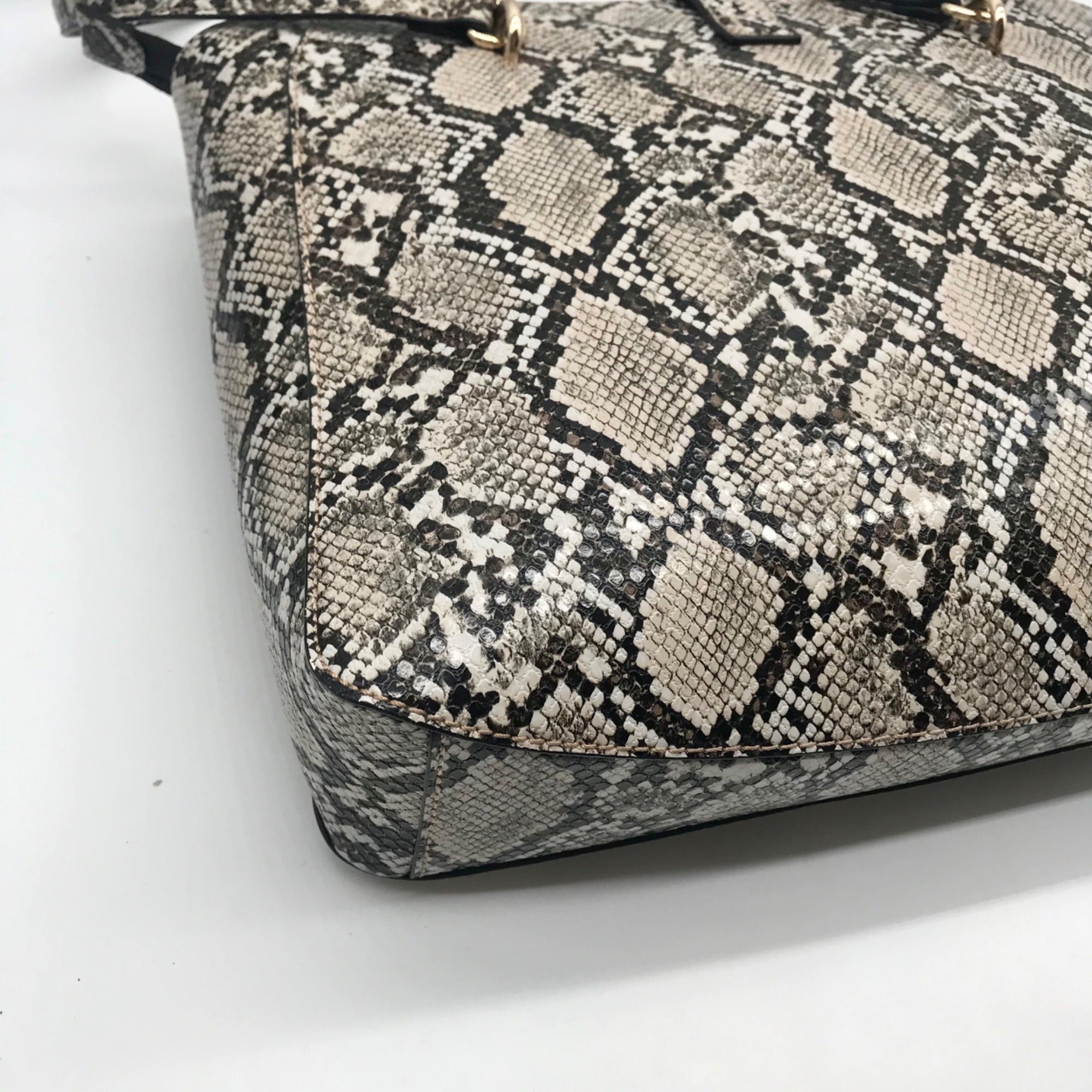 Guess Snakeskin Faux Leather Salinge Tote Bag