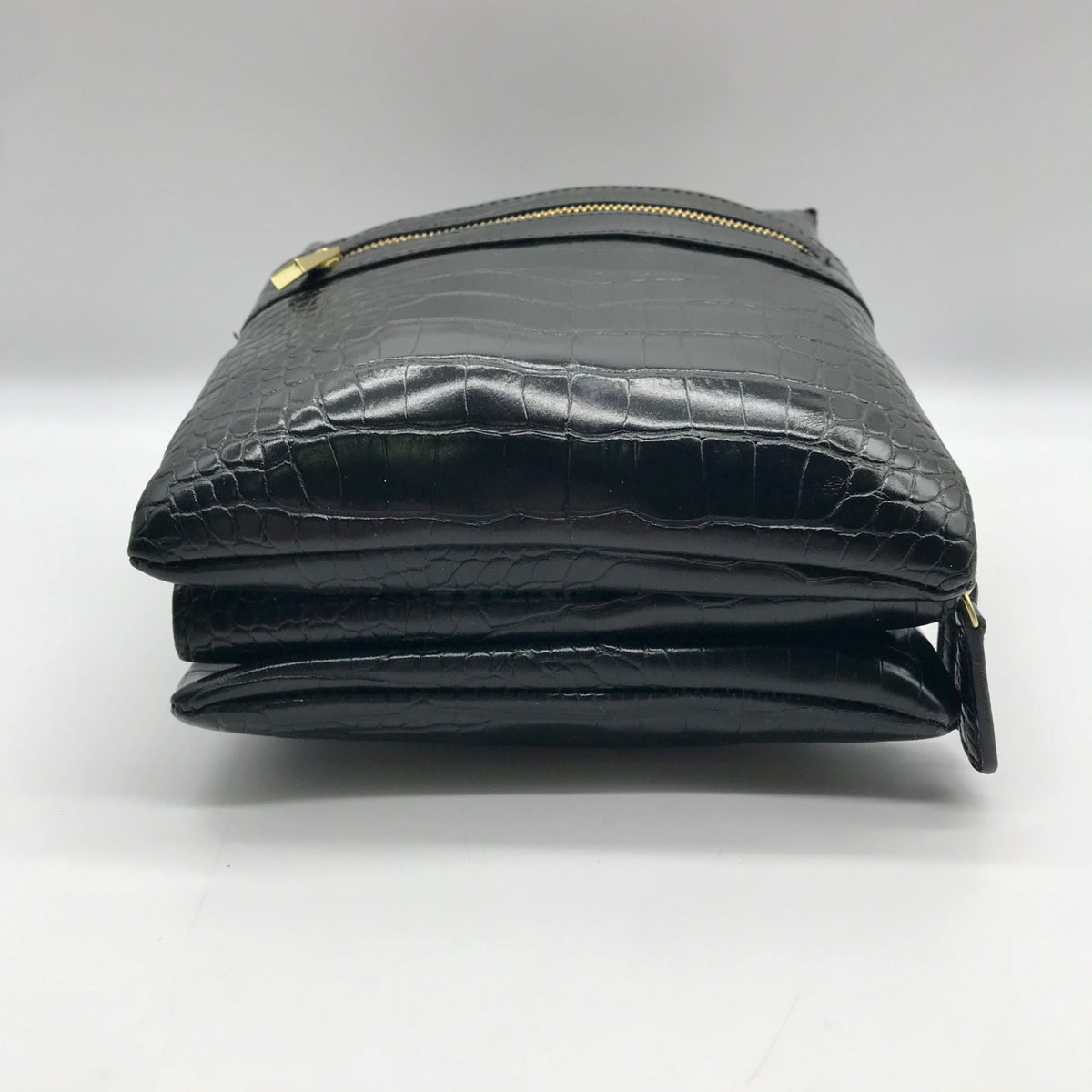 Giani Bernini Black Croc Dasher Crossbody Bag