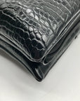 Giani Bernini Black Croc Dasher Crossbody Bag