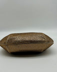 Nina Gold Crystal Crescent Moon Crossbody Bag