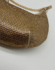 Nina Gold Crystal Crescent Moon Crossbody Bag