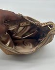 Nina Gold Crystal Crescent Moon Crossbody Bag