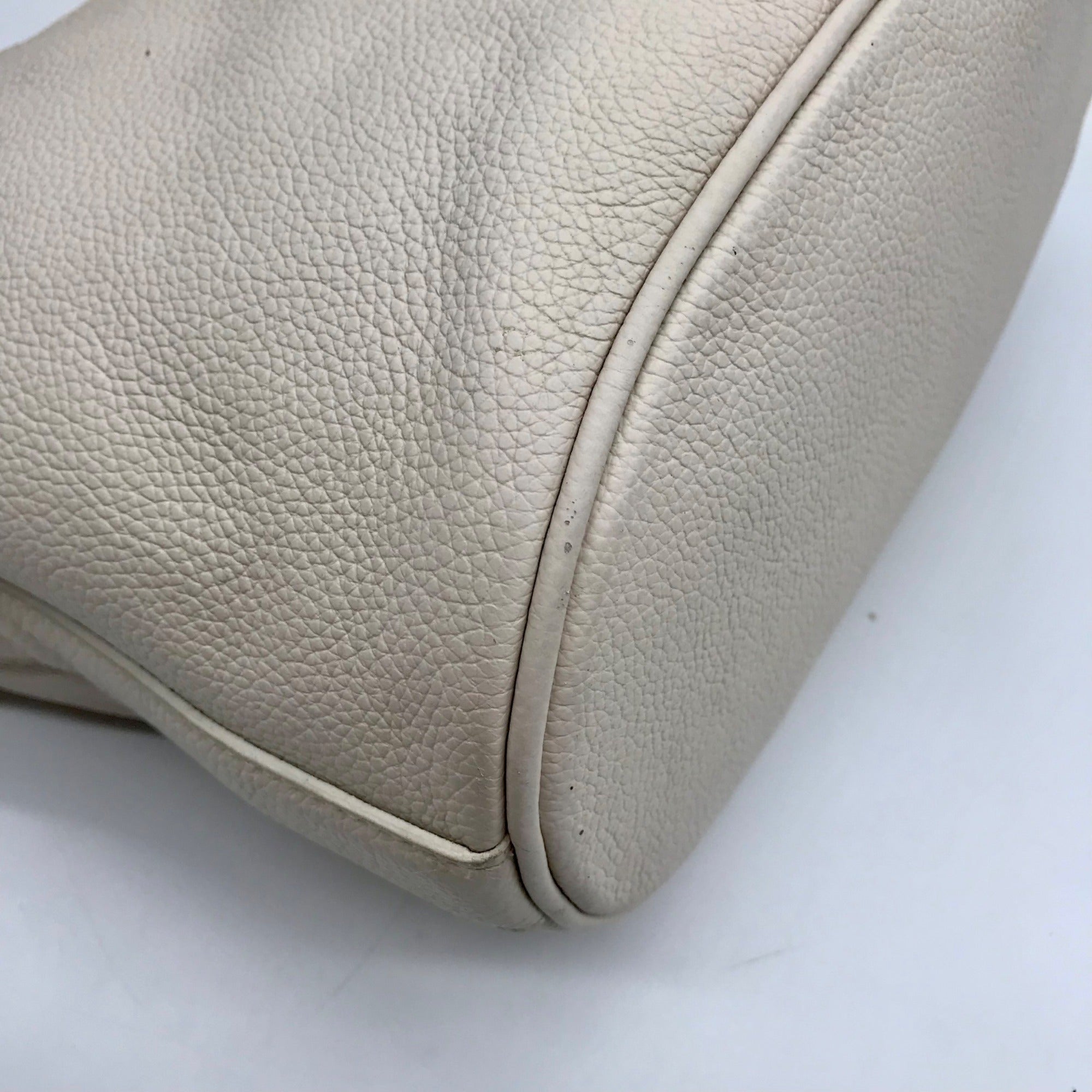 Brighton White Pebbled Leather Beck Organizer Shoulder Bag