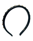 Valentino Garavani Rockstud Black Leather Slim Headband