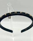 Valentino Garavani Rockstud Black Leather Slim Headband