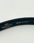 Valentino Garavani Rockstud Black Leather Slim Headband