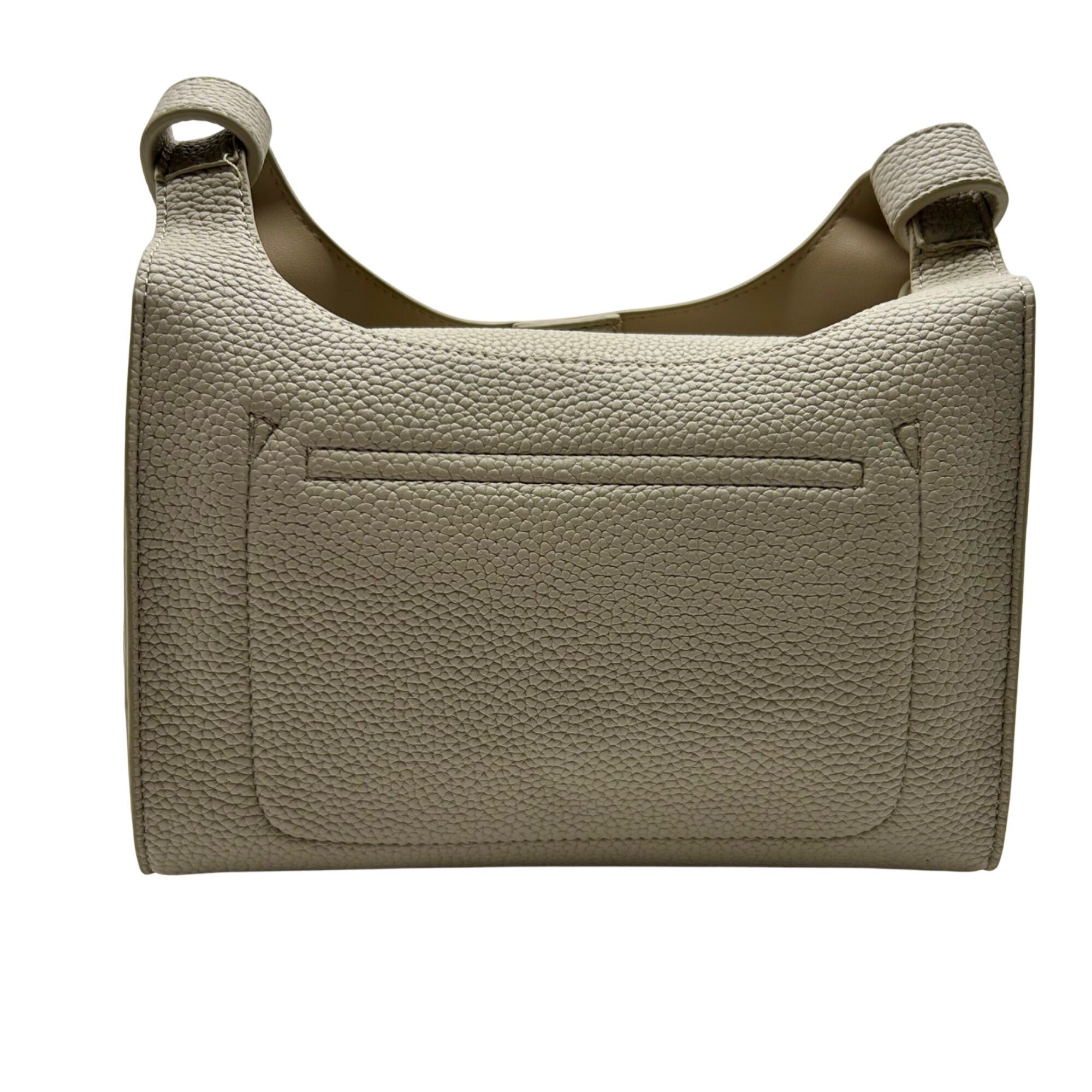 MMS Beige Leather Crossbody Bag