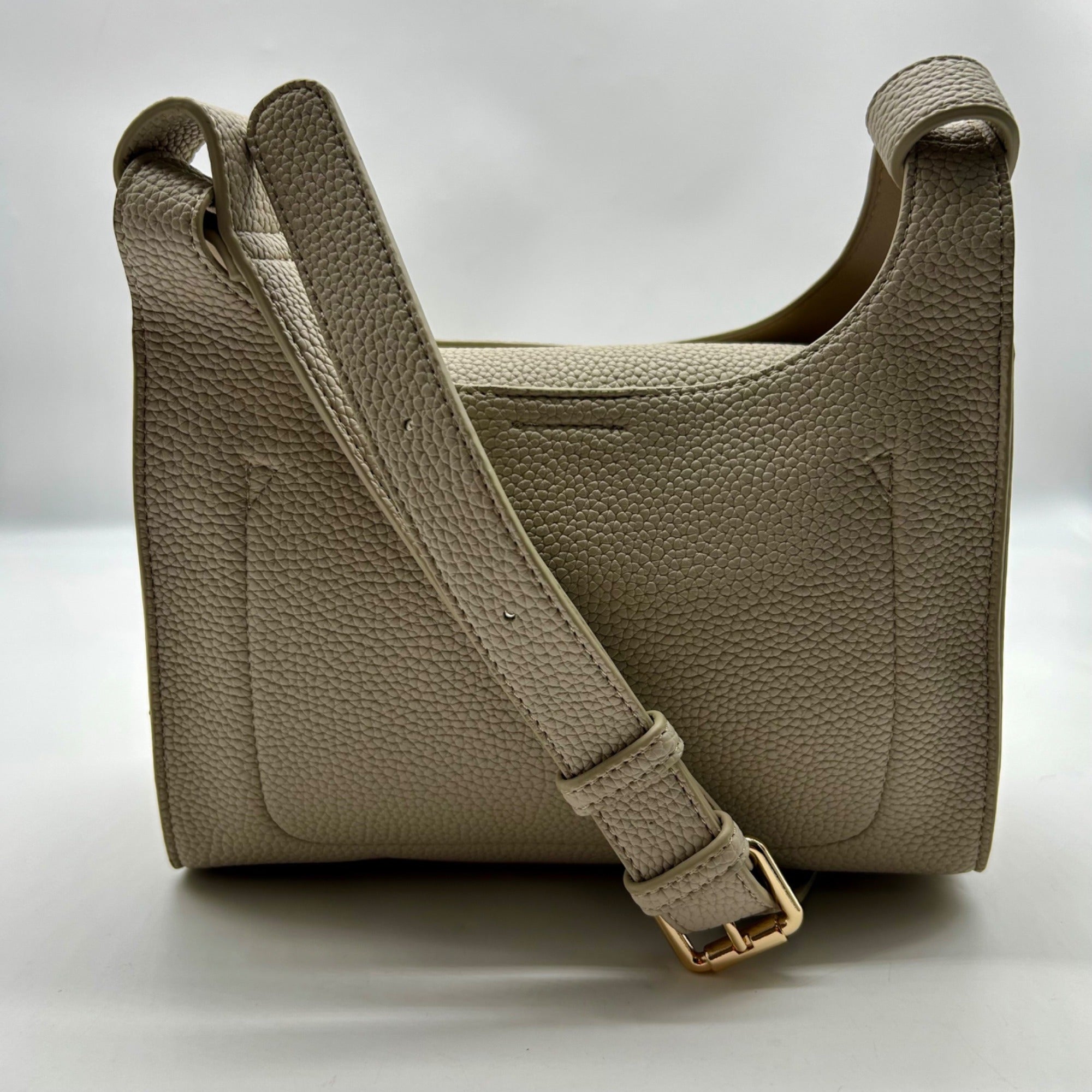 MMS Beige Leather Crossbody Bag