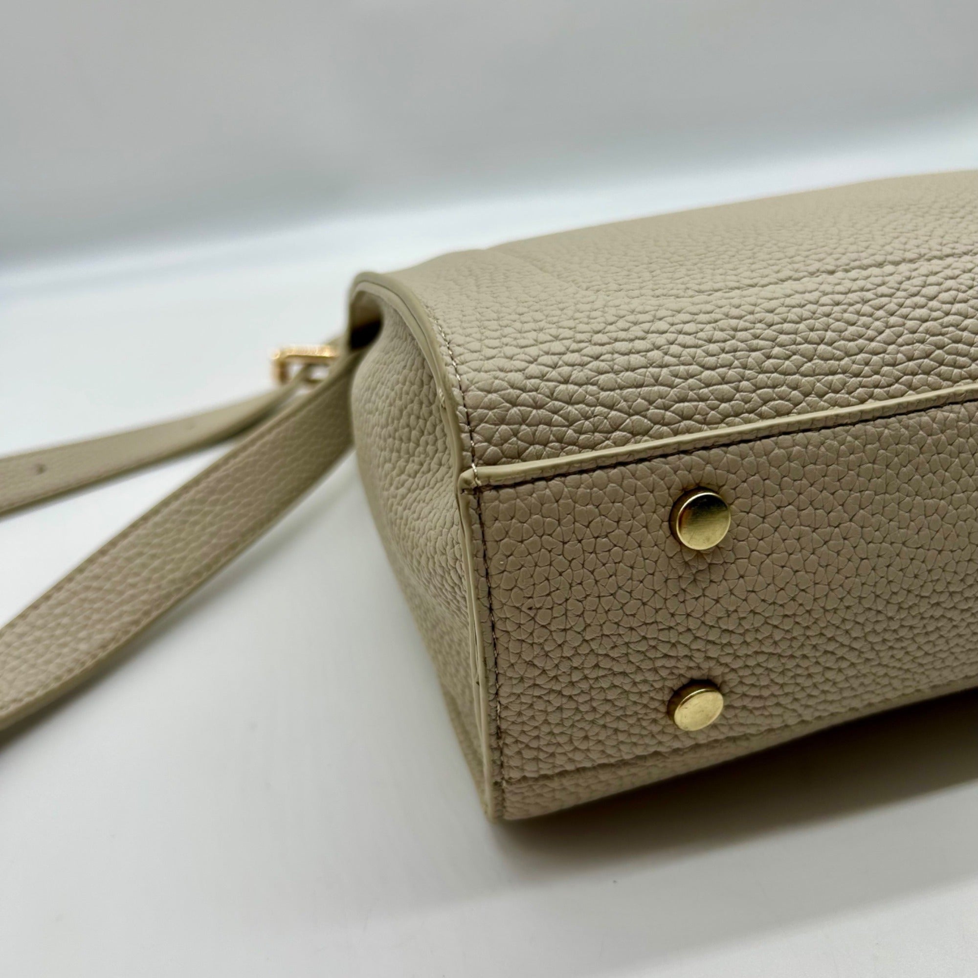 MMS Beige Leather Crossbody Bag