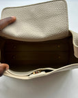 MMS Beige Leather Crossbody Bag