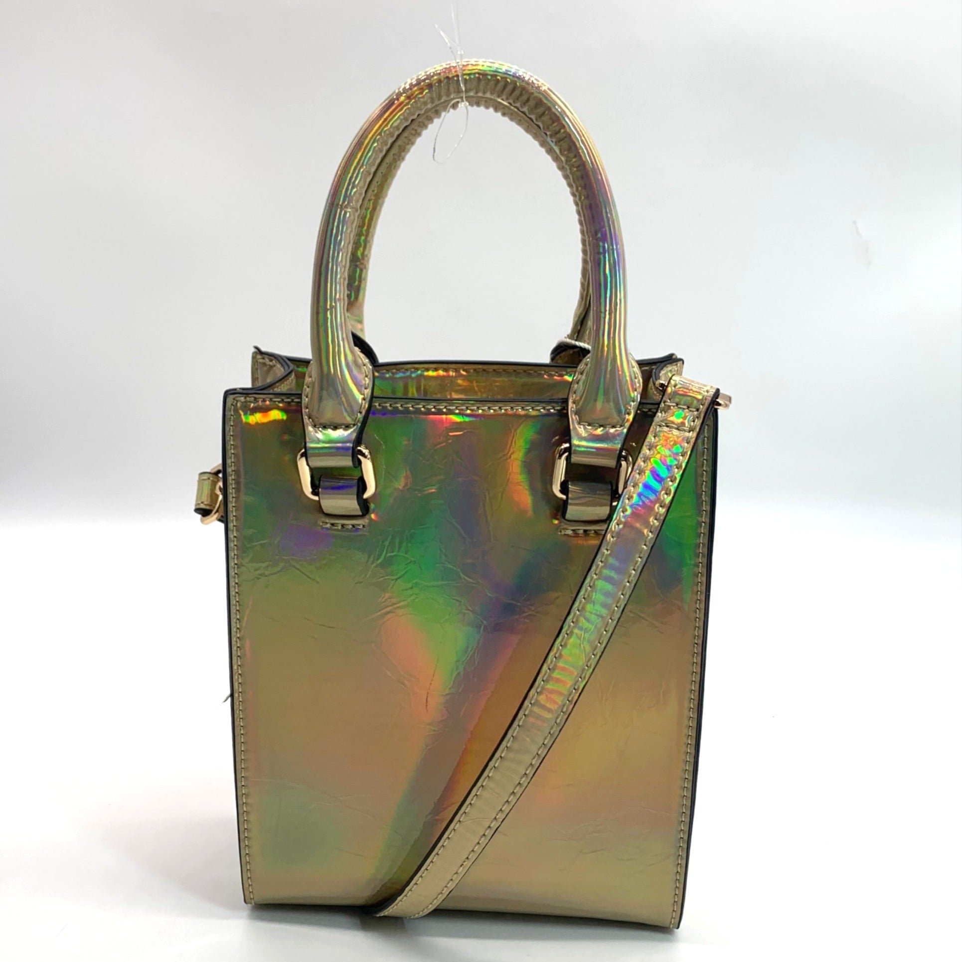 Aqua Gold Metallic Shopper Bag -NWT-