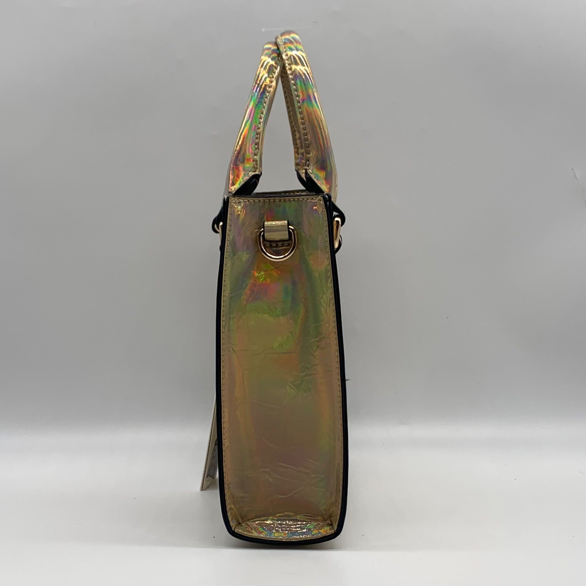 Aqua Gold Metallic Shopper Bag -NWT-