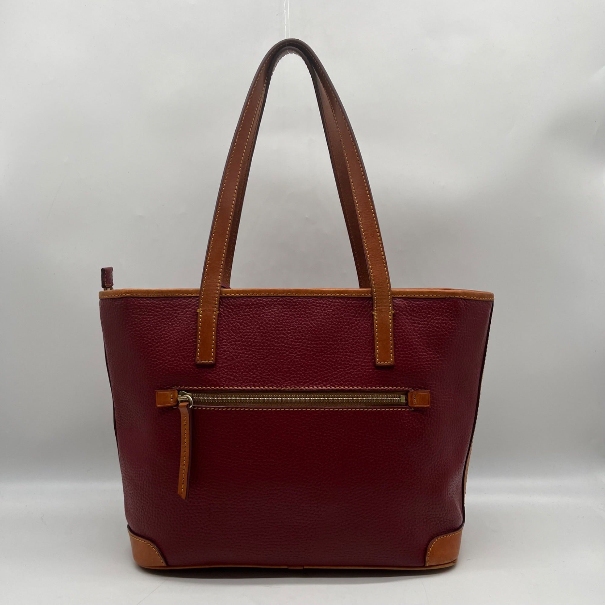 Dooney &amp; Bourke Red Pebbled Grain Leather Charleston Shopper Bag
