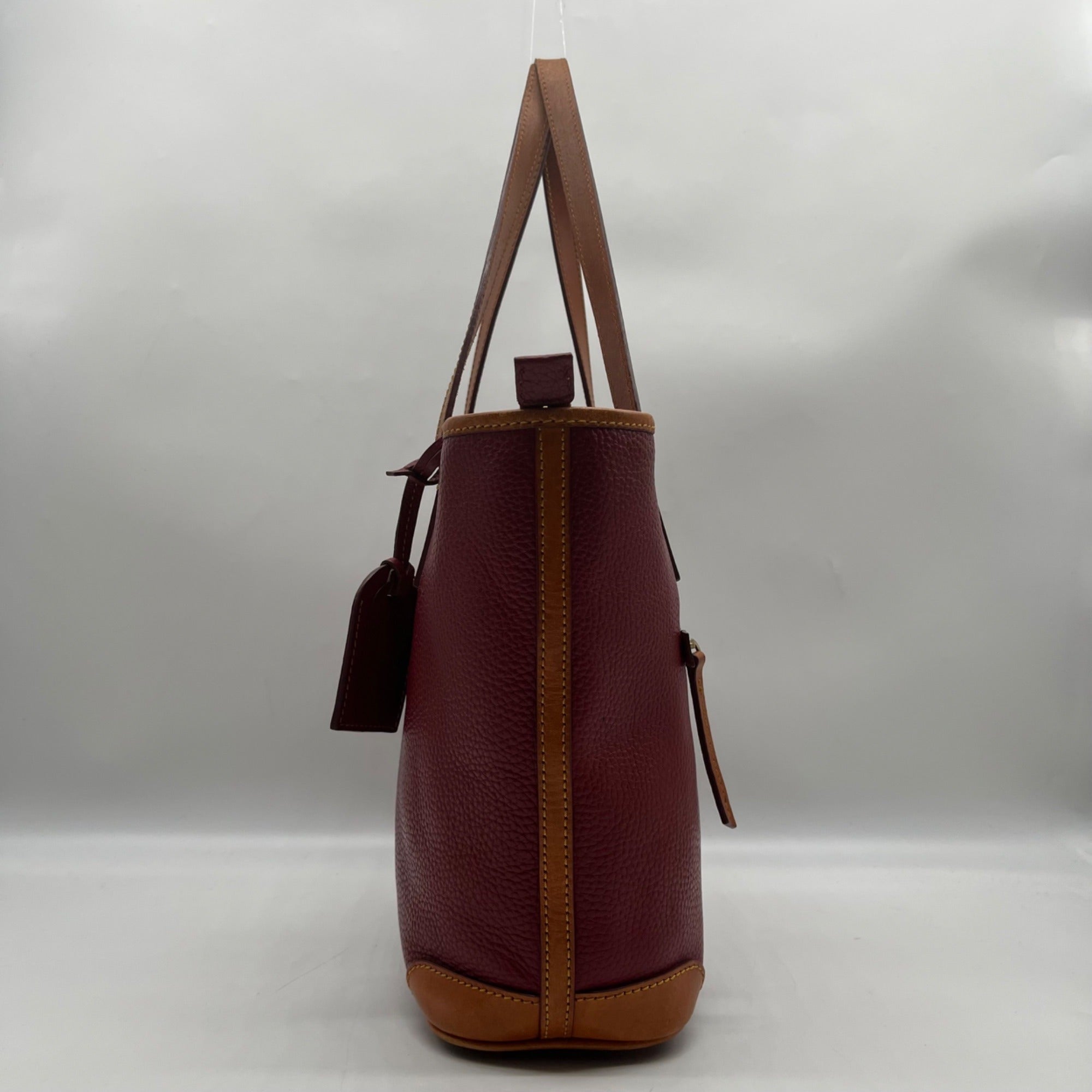Dooney &amp; Bourke Red Pebbled Grain Leather Charleston Shopper Bag