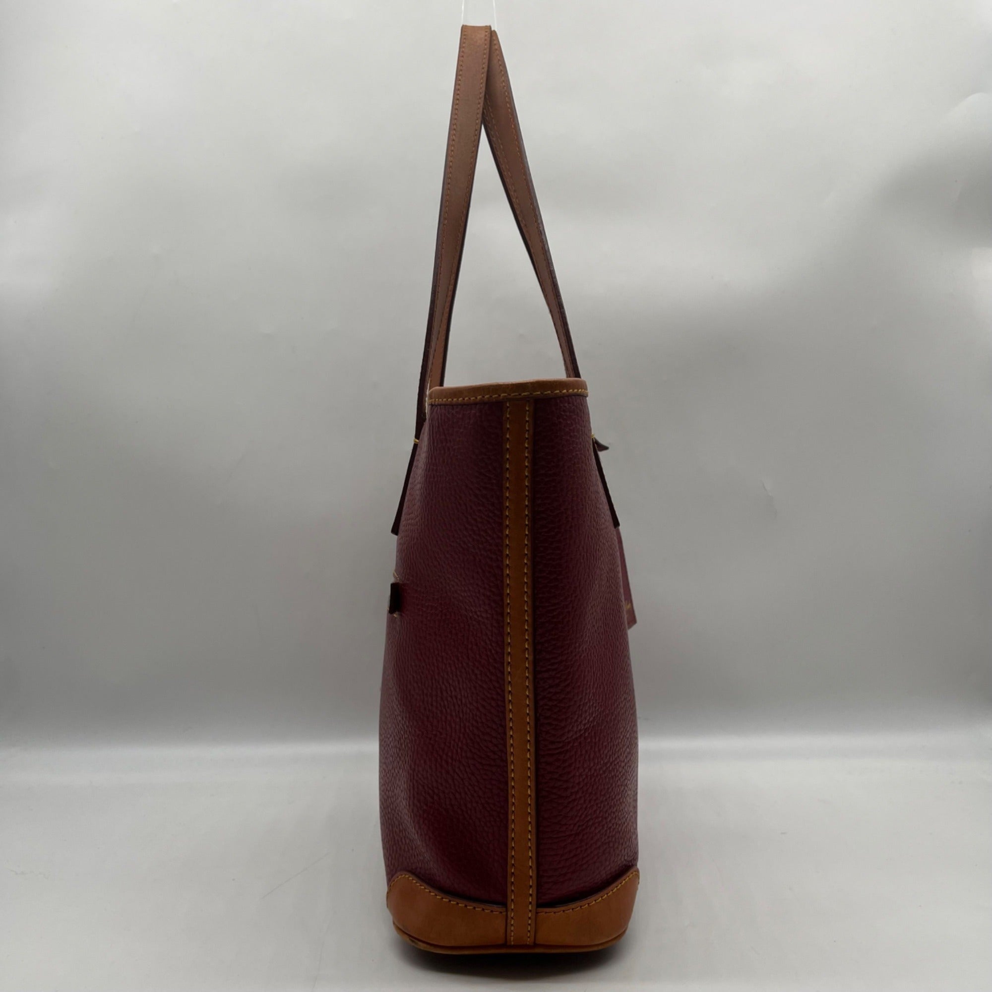 Dooney &amp; Bourke Red Pebbled Grain Leather Charleston Shopper Bag