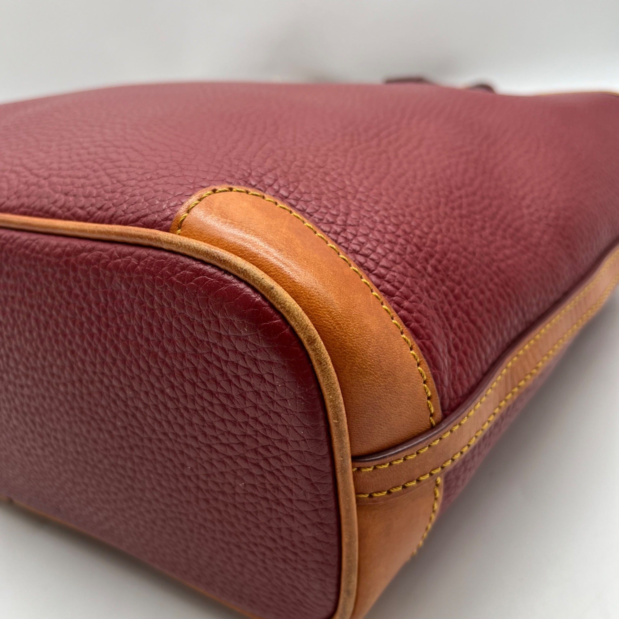 Dooney &amp; Bourke Red Pebbled Grain Leather Charleston Shopper Bag