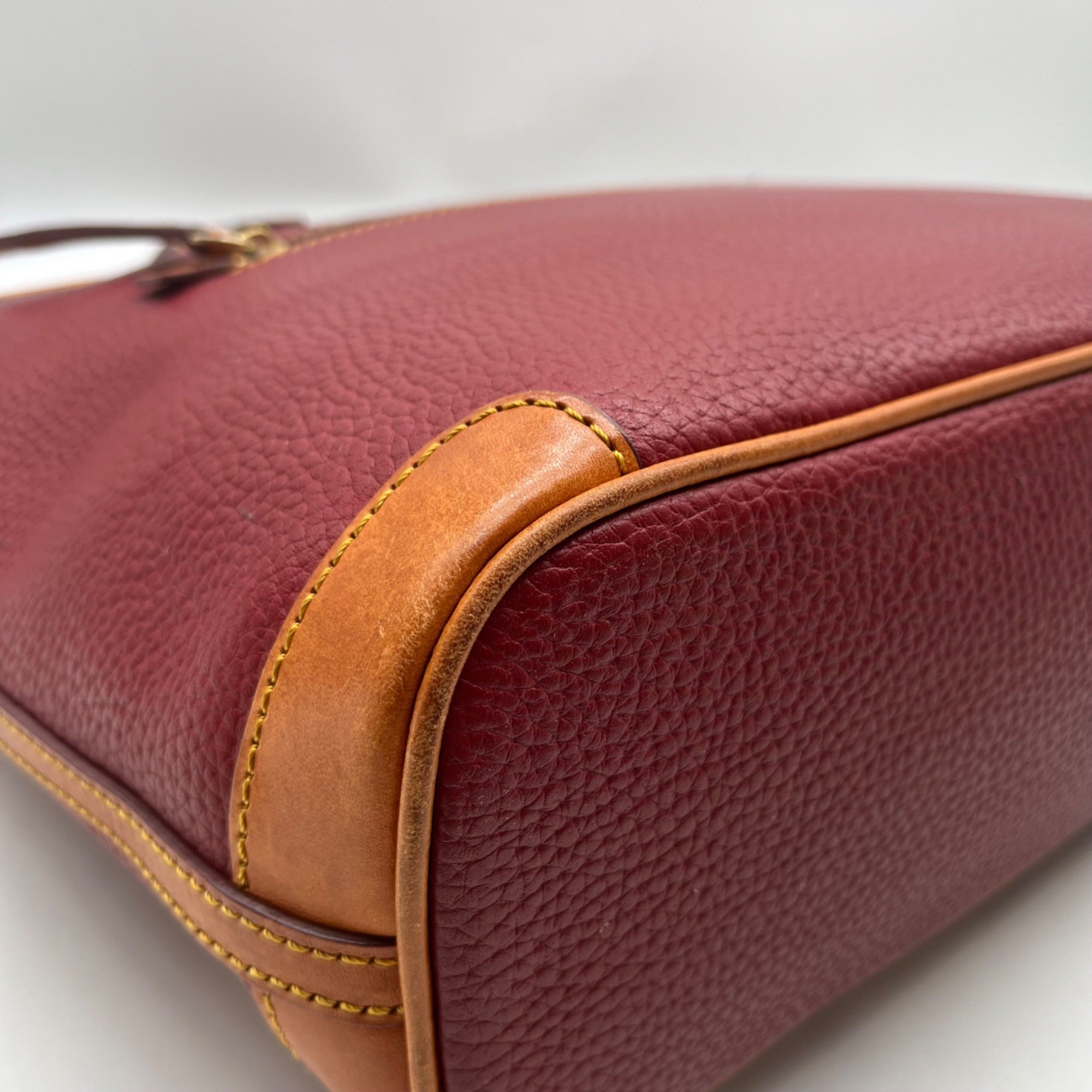 Dooney &amp; Bourke Red Pebbled Grain Leather Charleston Shopper Bag