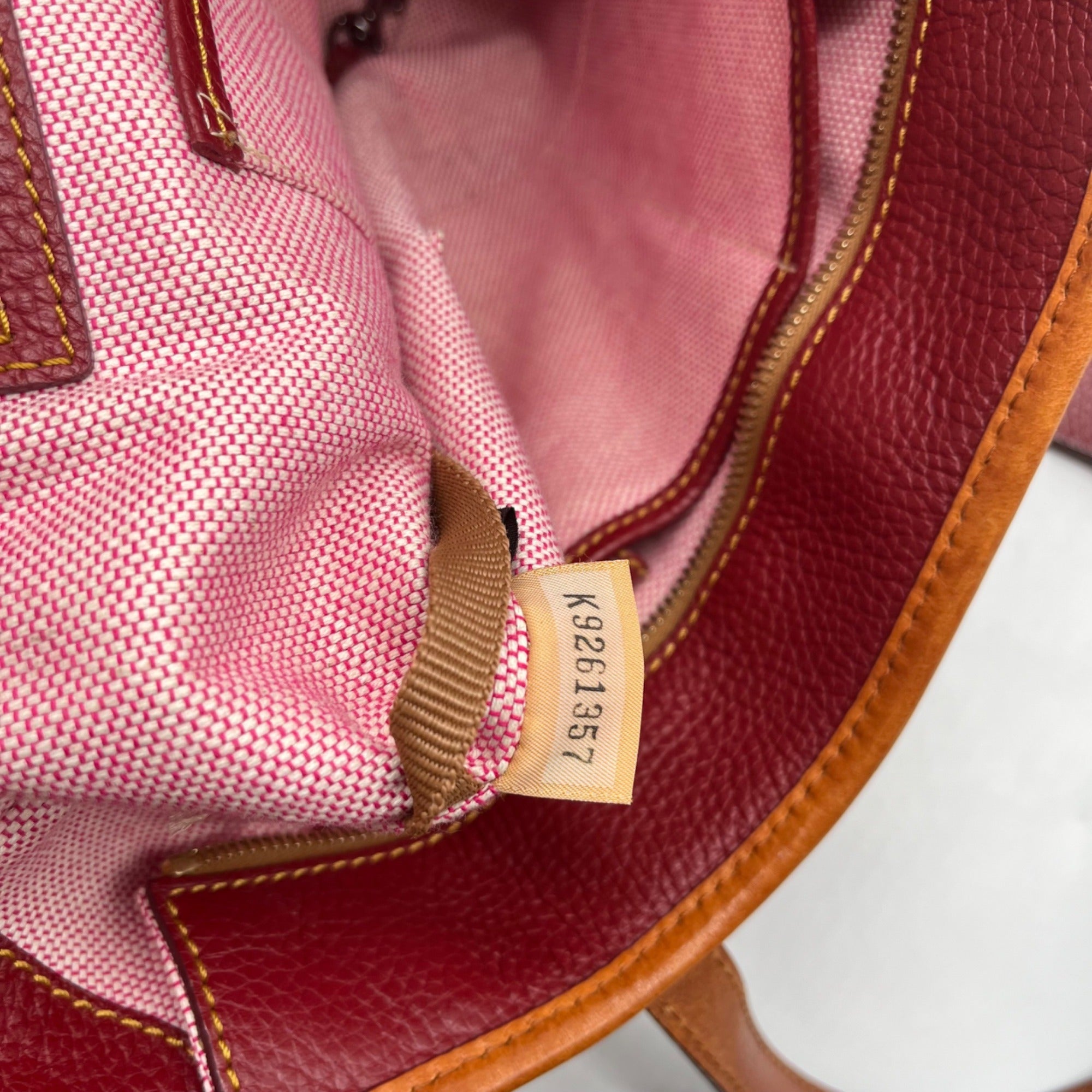 Dooney &amp; Bourke Red Pebbled Grain Leather Charleston Shopper Bag