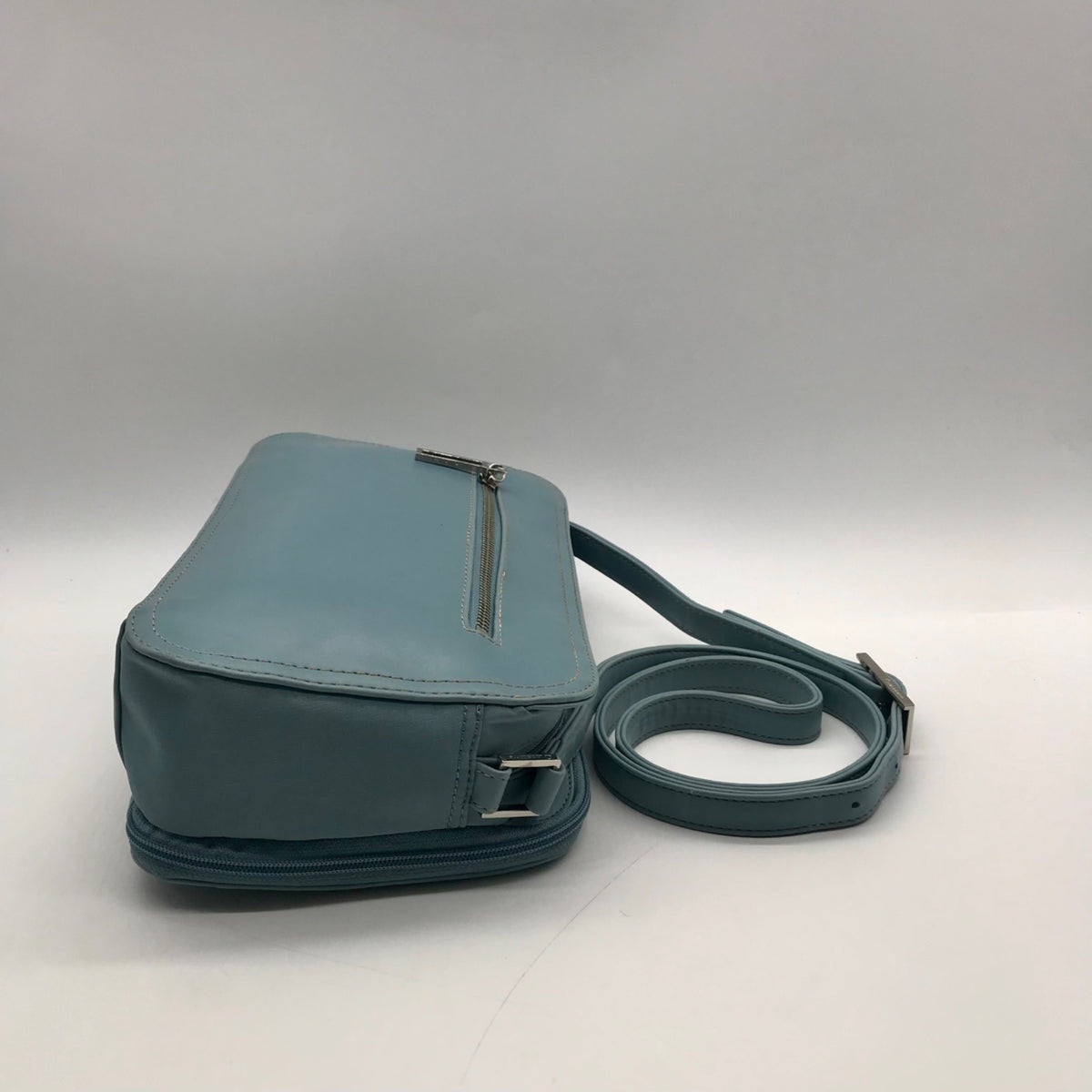 Liz Claiborne Blue Faux Leather Crossbody Bag