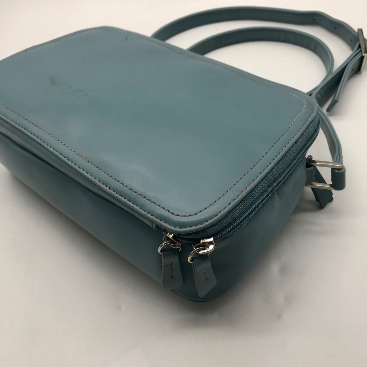 Liz Claiborne Blue Faux Leather Crossbody Bag