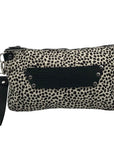 Raleigh Leather Black Cheetah Convertible Clutch
