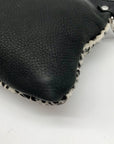 Raleigh Leather Black Cheetah Convertible Clutch