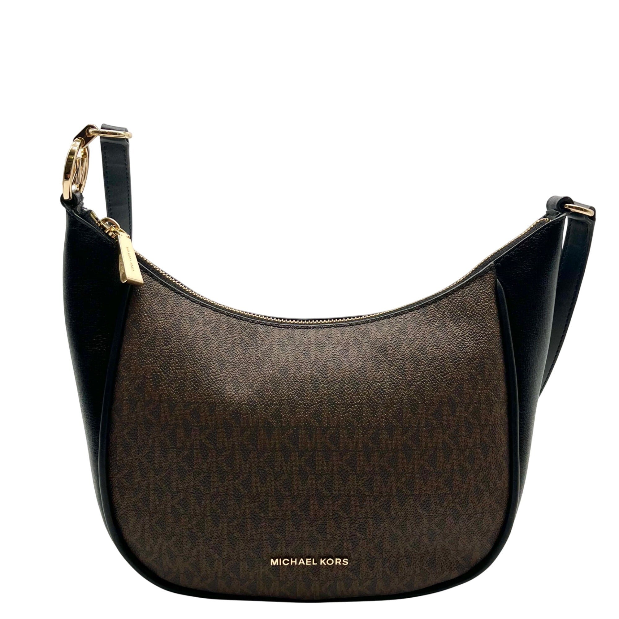 Michael Kors Brown &amp; Black Monogram Cheryl Medium Crossbody