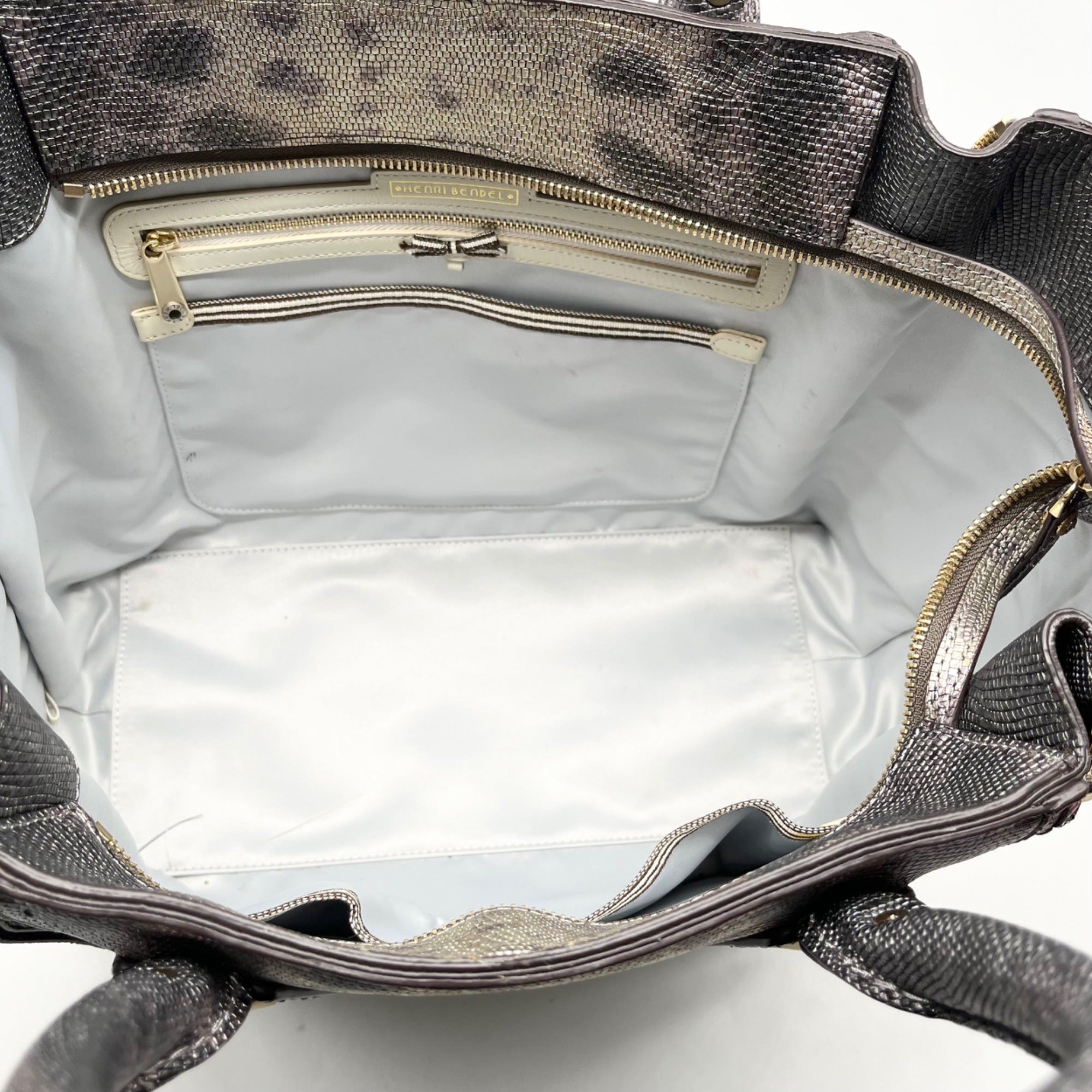 Henri Bendel A List Metallic Lizard Tote Bag