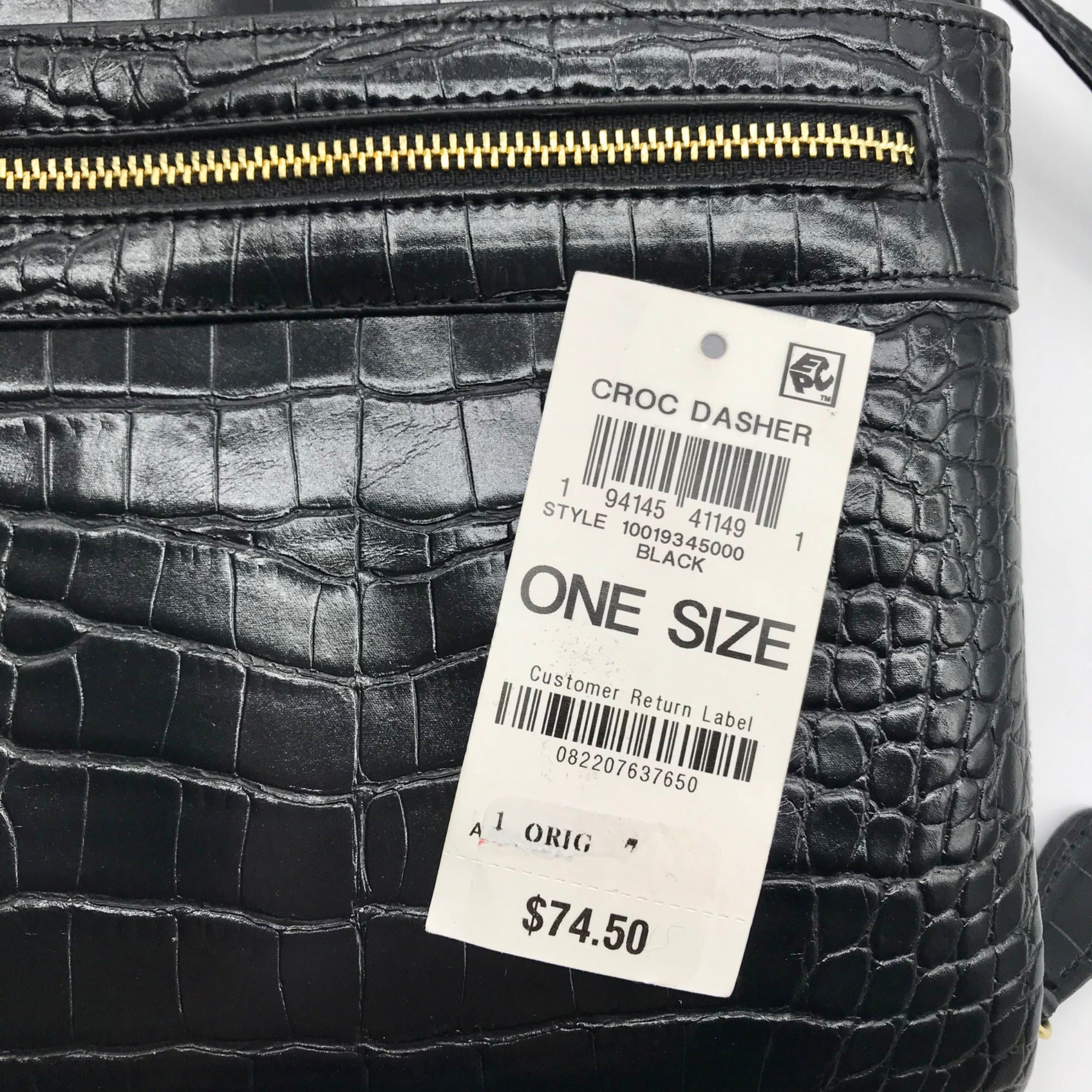 Giani Bernini Black Croc Dasher Crossbody Bag