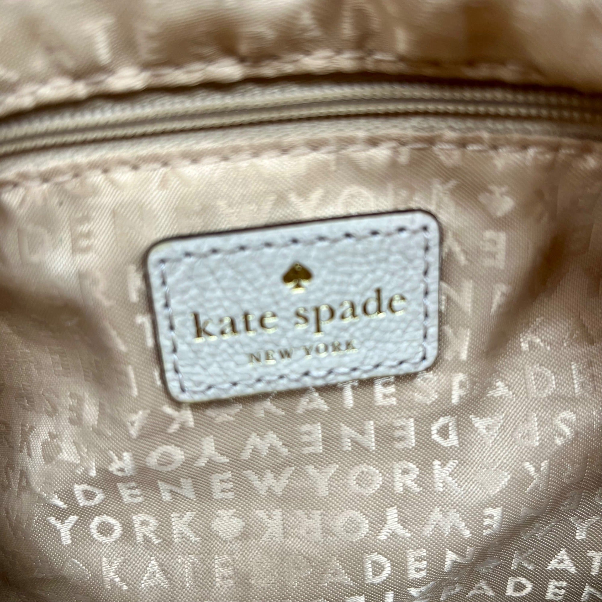 Kate Spade Cream Pebbled Leather Pine Street Finley Hobo Bag