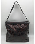 Brighton Brown Patent Leather Embossed Hobo