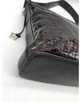 Brighton Brown Patent Leather Embossed Hobo