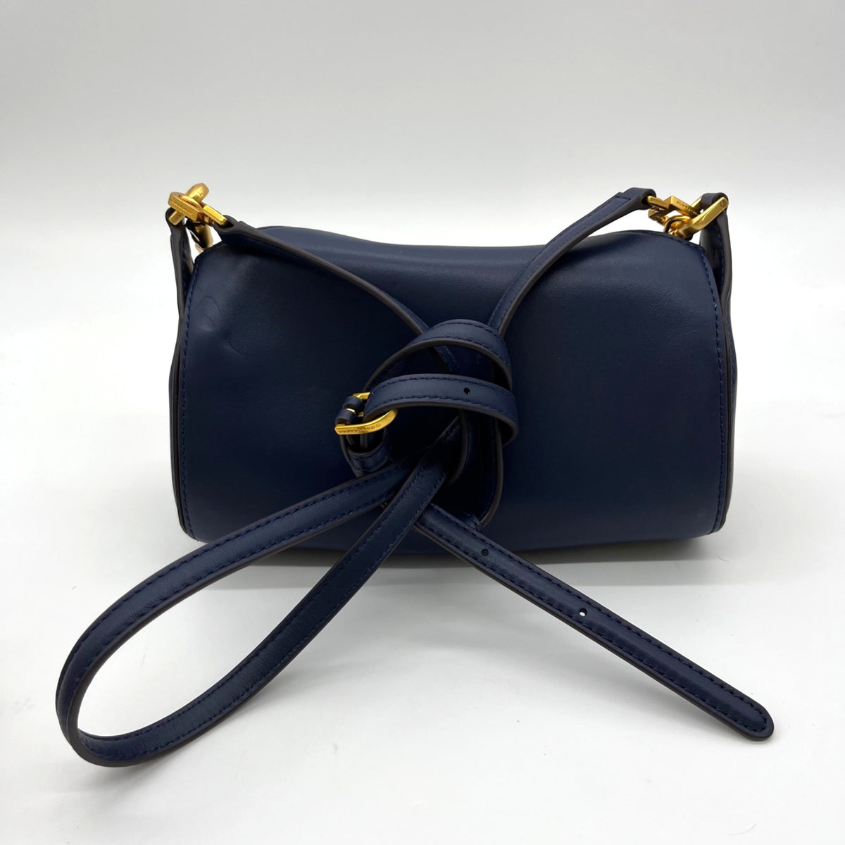 Donna Karen Blue Crinoline Leather Crossbody Bag