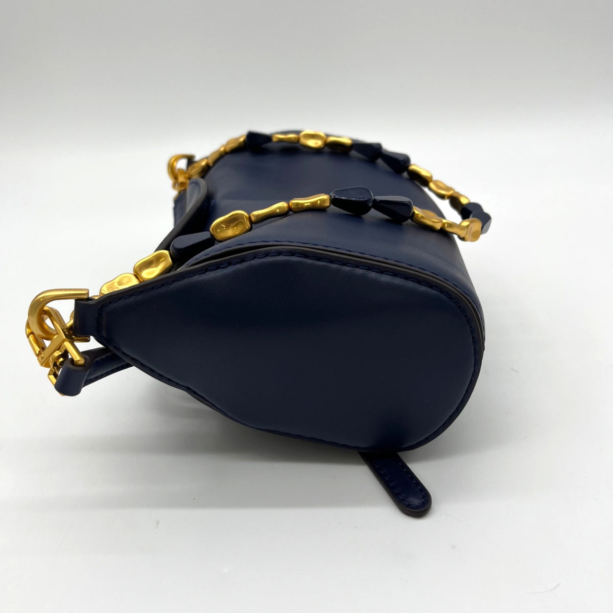 Donna Karen Blue Crinoline Leather Crossbody Bag