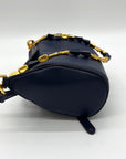 Donna Karen Blue Crinoline Leather Crossbody Bag