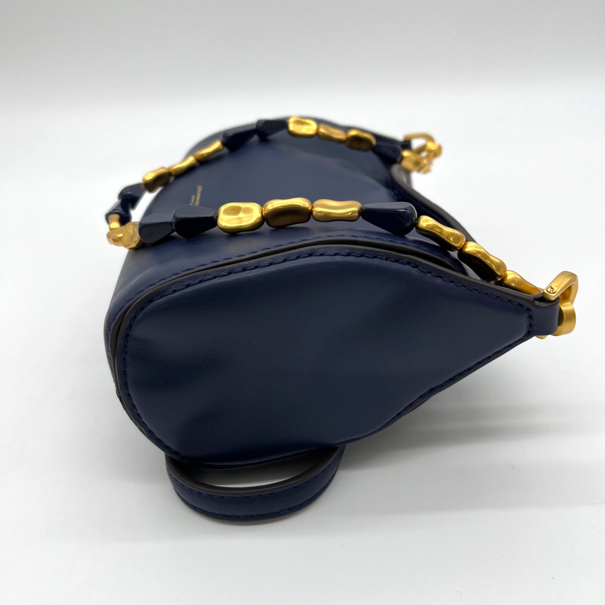 Donna Karen Blue Crinoline Leather Crossbody Bag